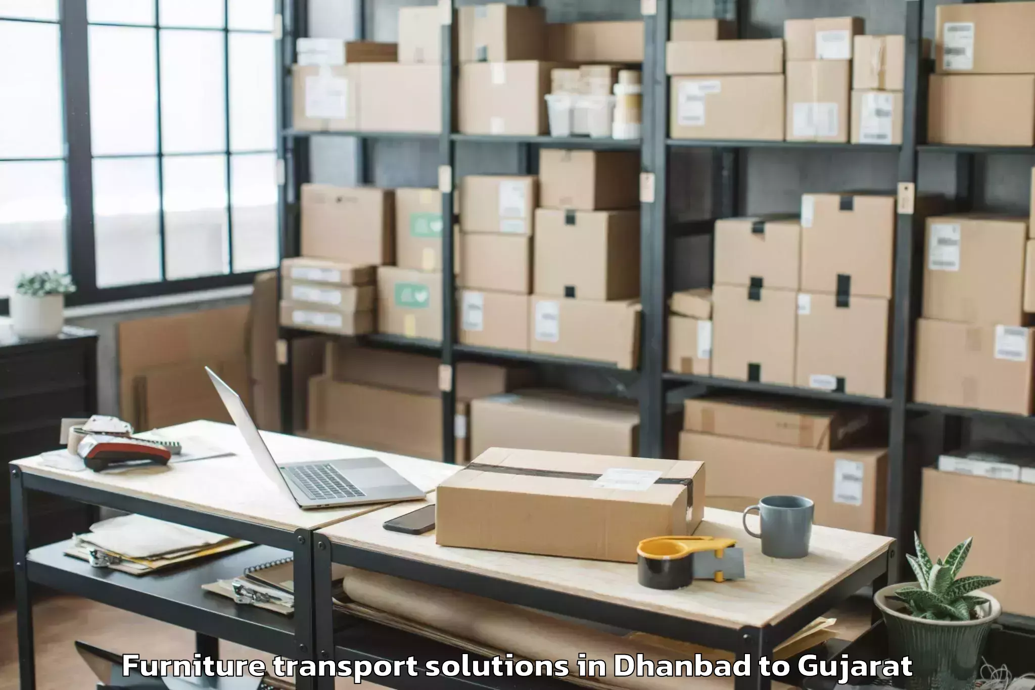 Discover Dhanbad to Waghodia Furniture Transport Solutions